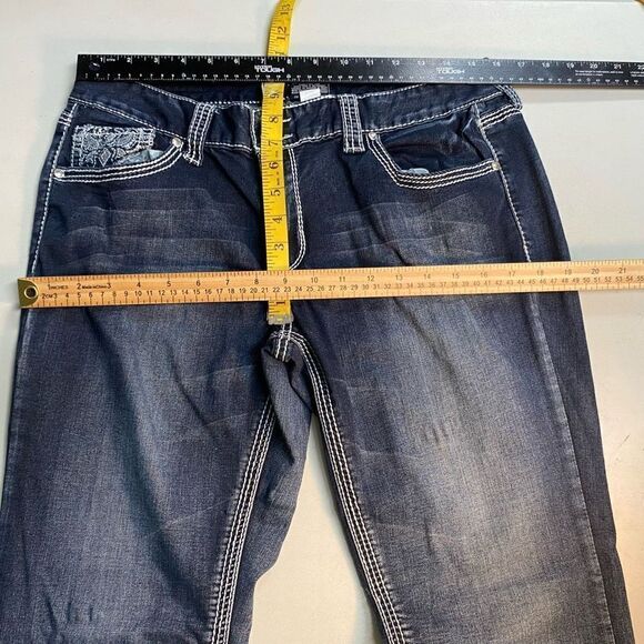 RYTHM‎ IN BLUES Women’s Dark Wash Studded Jeans Size 14 - Picture 4 of 11